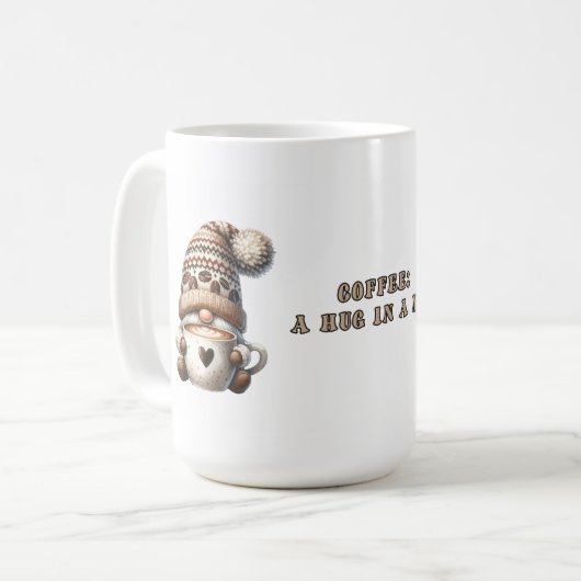 格言コーヒーAハグをマグカップに コーヒーマグカップ (正面左)