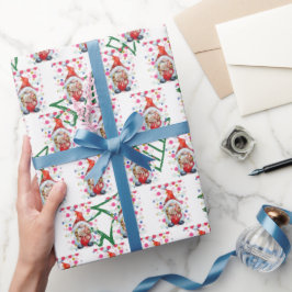 格言サンタとクリスマスツリー ラッピングペーパー