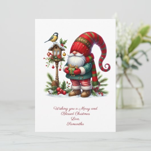 格言サンタクロースウィンタークリスマスホリデーカード シーズンカード (スタンド正面)