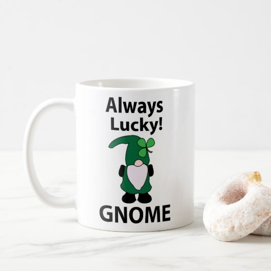 格言シャムロックラッキーSt patricks day格言 コーヒーマグカップ (ドーナツ)