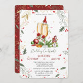 格言シャンパングラスボールカンパニークリスマス 招待状 (正面/裏面)