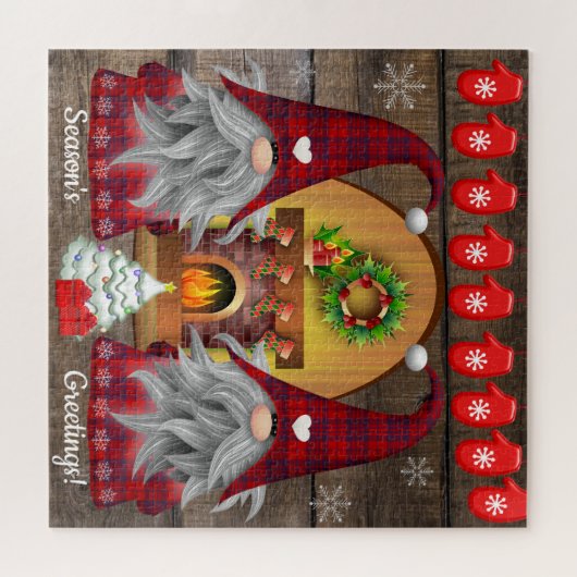 格言シーズンの挨拶の暖炉クリスマス ジグソーパズル (横)