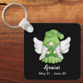 格言ジェミニアストロロジーサインエンジェルキーチェーン キーホルダー (正面)