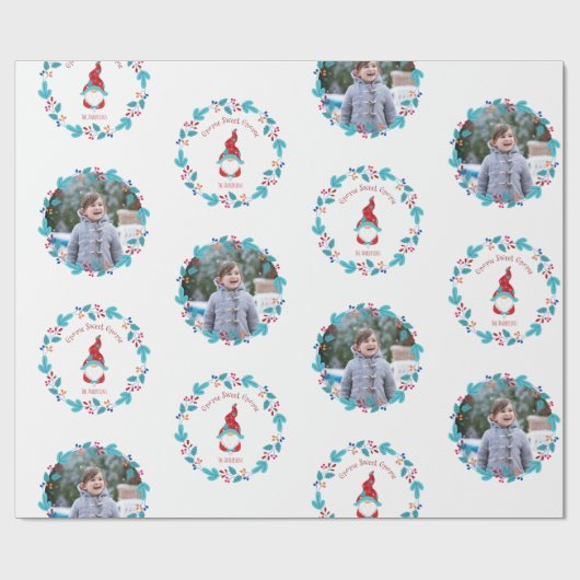 格言スウィート格言かわいいフローラリースカスタム写真 ラッピングペーパー (フラット)