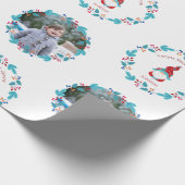 格言スウィート格言かわいいフローラリースカスタム写真 ラッピングペーパー (角)