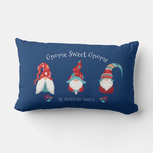 格言スウィート格言キュートおもしろいモダンホリデー小妖精や小人ブルー ランバークッション (裏面)