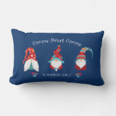 格言スウィート格言キュートおもしろいモダンホリデー小妖精や小人ブルー ランバークッション (正面)