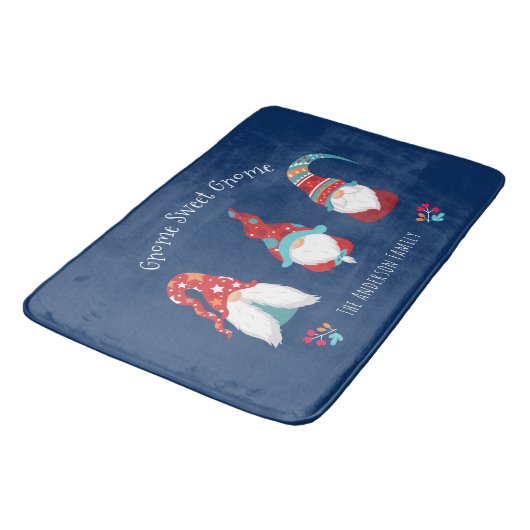 格言スウィート格言キュートモダンホリデー小妖精や小人ネイビー バスマット (アングル)