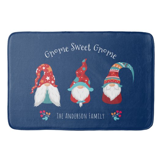 格言スウィート格言キュートモダンホリデー小妖精や小人ネイビー バスマット (正面)