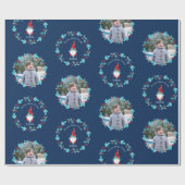 格言スウィート格言フローラカスタムリースフォトブルー ラッピングペーパー (フラット)