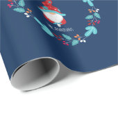 格言スウィート格言フローラカスタムリースフォトブルー ラッピングペーパー (ロールコーナー)