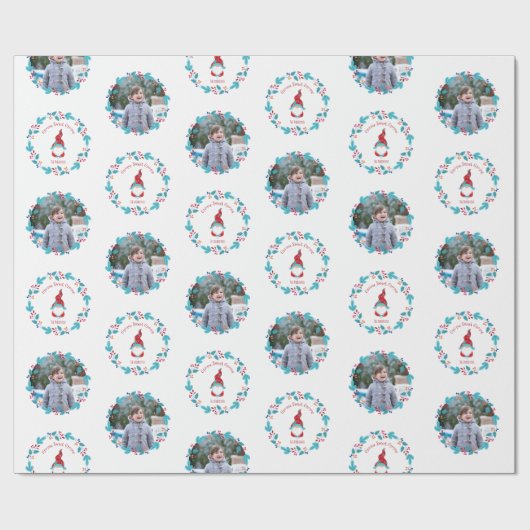 格言スウィート格言フローラリースかわいいカスタム写真 ラッピングペーパー (フラット)