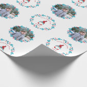 格言スウィート格言フローラリースかわいいカスタム写真 ラッピングペーパー (角)