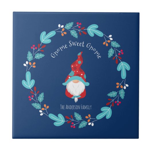 格言スウィート格言ブルーモダン小妖精や小人フローラリース タイル (正面)