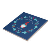 格言スウィート格言ブルーモダン小妖精や小人フローラリース タイル (側面)