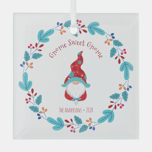 格言スウィート格言小妖精や小人フローラリースお洒落おもしろい ガラスオーナメント (正面)