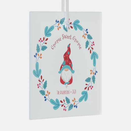 格言スウィート格言小妖精や小人フローラリースお洒落おもしろい ガラスオーナメント (正面右)