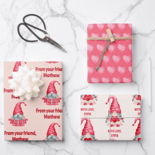 格言スカスタムヴァレンティーンズデイ同級生プレゼント ラッピングペーパーシート (正面)