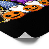 格言スケルトン怠惰ハロウィンコスチュームかわいいカボチャ ポスター (角)