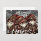 格言スチームパンクウィンタークリスマス シーズンポストカード (正面/裏面)