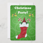 格言ストッキングホリー離れズキャンディカネスクリスマス 招待状 (正面)