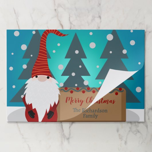 格言スノーウィーウィンターシーンクリスマス紙ランチョンマット ペーパーパッド (折り畳み)