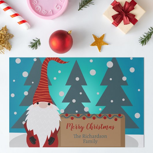 格言スノーウィーウィンターシーンクリスマス紙ランチョンマット ペーパーパッド