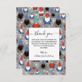 格言スノーフレークイラストレーションクリスマスパターン サンキューカード (正面/裏面)