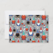 格言スノーフレークイラストレーションクリスマスパターン セーブザデート (裏面)