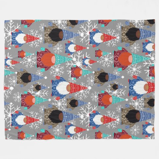 格言スノーフレークイラストレーションクリスマスパターン フリースブランケット (正面(横))