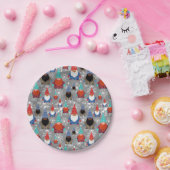 格言スノーフレークイラストレーションクリスマスパターン ペーパープレート (パーティー)