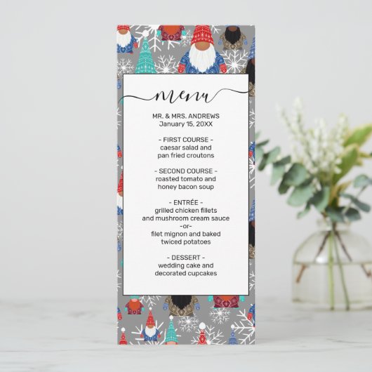 格言スノーフレークイラストレーションクリスマスパターン メニュー (スタンド正面)