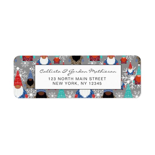 格言スノーフレークイラストレーションクリスマスパターン ラベル (正面)