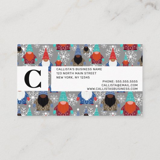 格言スノーフレークイラストレーションクリスマスパターン ロイヤリティカード (裏面)