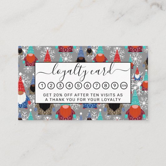 格言スノーフレークイラストレーションクリスマスパターン ロイヤリティカード (正面)
