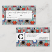 格言スノーフレークイラストレーションクリスマスパターン 予約カード (正面/裏面)