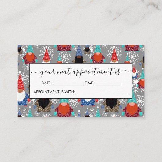 格言スノーフレークイラストレーションクリスマスパターン 予約カード (正面)