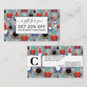 格言スノーフレークイラストレーションクリスマスパターン 割引カード (正面/裏面)