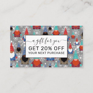 格言スノーフレークイラストレーションクリスマスパターン 割引カード