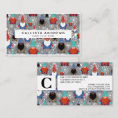 格言スノーフレークイラストレーションクリスマスパターン 名刺 (正面/裏面)