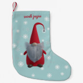 格言スノーフレークティール(緑がかった色)クリスマスストッキング スモールクリスマスストッキング (正面)