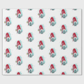 格言ズスノーフレークスメリークリスマス ラッピングペーパー (フラット)