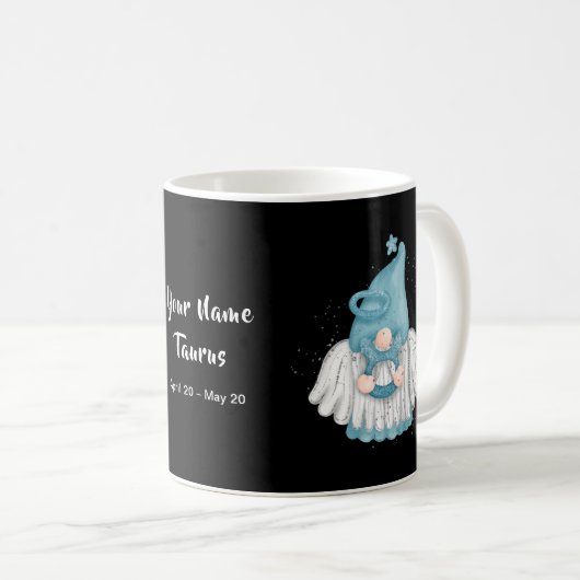 格言タウロス星占いサインエンジェルあなたの名前 コーヒーマグカップ (正面右)