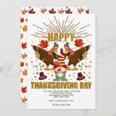 格言ダビングターキーズ感謝祭招待状 シーズンカード (正面/裏面)