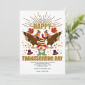 格言ダビングターキーズ感謝祭招待状 シーズンカード (スタンド正面)