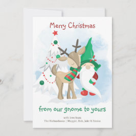 格言トナカイとクリスマスお洒落の木 シーズンカード