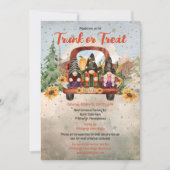 格言トリオのトラックのハロウィントランクまたは治療 招待状 (正面)