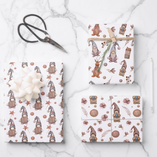 格言ニュートラルウッドランドセット3フラットシートラップ ラッピングペーパーシート (正面)