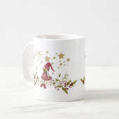 格言ノルディックレッドグリーン金ゴールドスター コーヒーマグカップ (正面左)