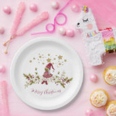 格言ノルディックレッドグリーン金ゴールドスター ペーパープレート (パーティー)